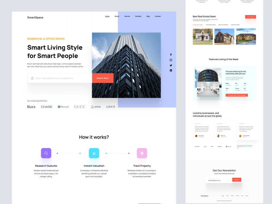 Download Construction Company / Real Estate Agency Website for Figma and Adobe XD