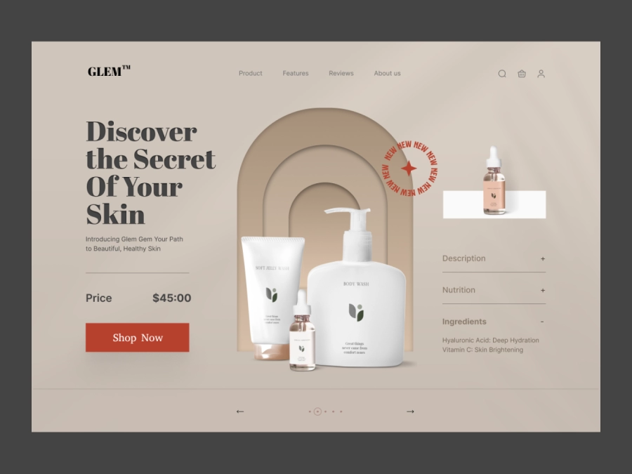Download Cosmetics/Beauty Product Hero for Figma and Adobe XD