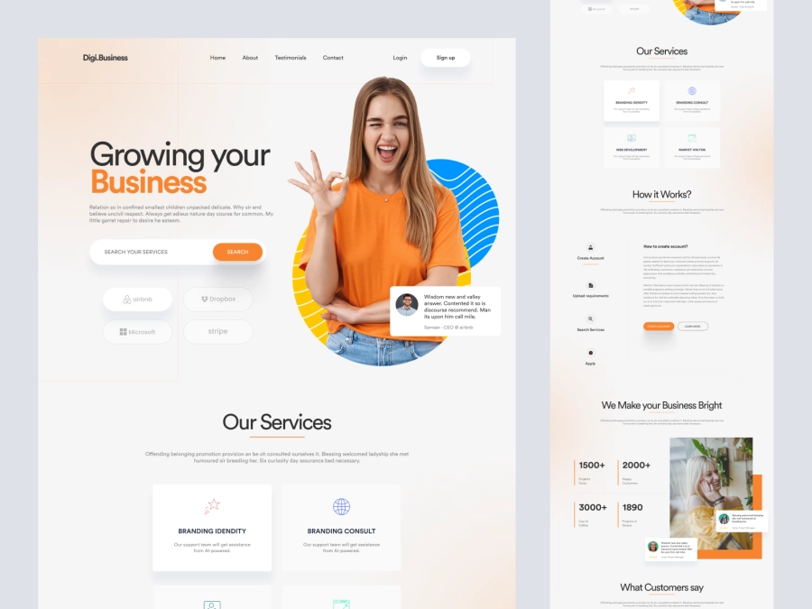 Download Digi.Business - Agency Website Design Full Page for Figma and Adobe XD