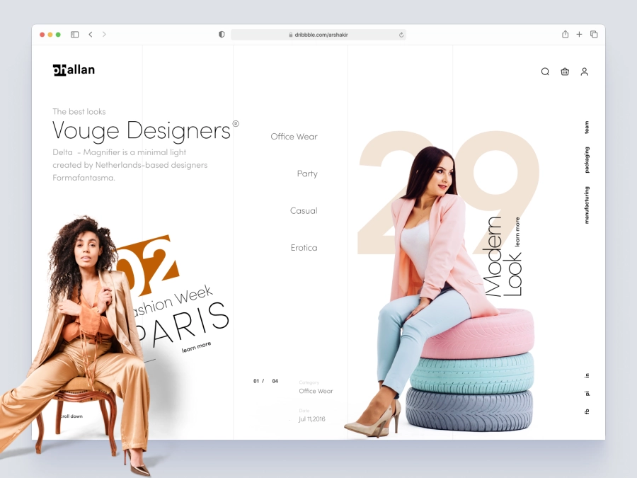 Download Fashion Brand Website UI - Hero for Figma and Adobe XD