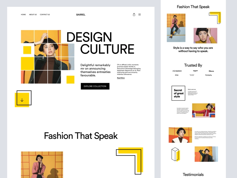 Download Fashion Company Website for Figma and Adobe XD