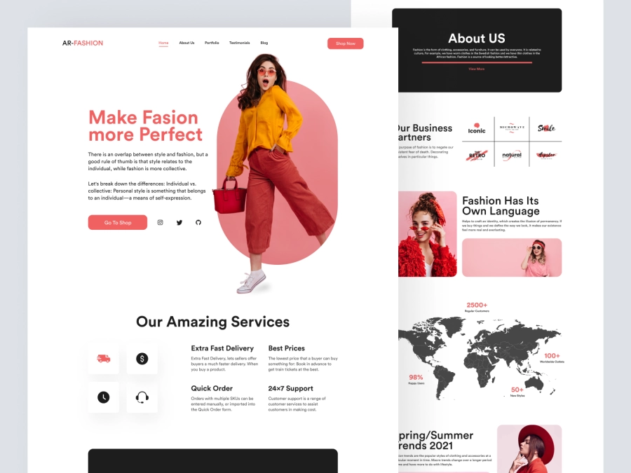 Download Fashion Website Design for Figma and Adobe XD