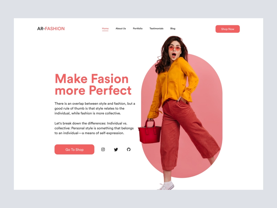 Download Fashion Website Design - Header for Figma and Adobe XD