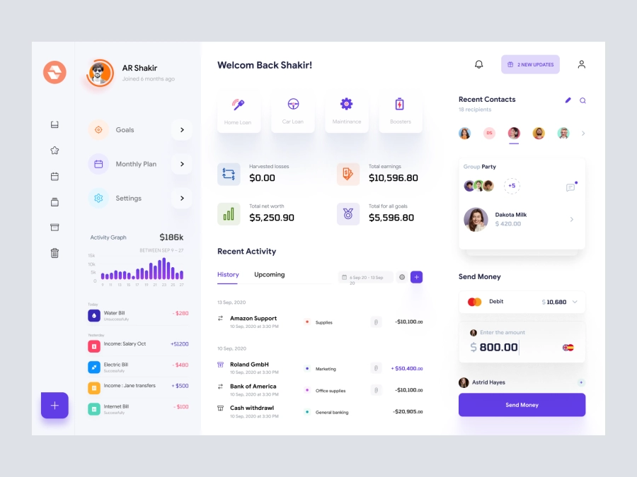 Download Finance app ui for Figma and Adobe XD