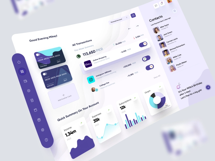 Download Finance Dashboard for Figma and Adobe XD