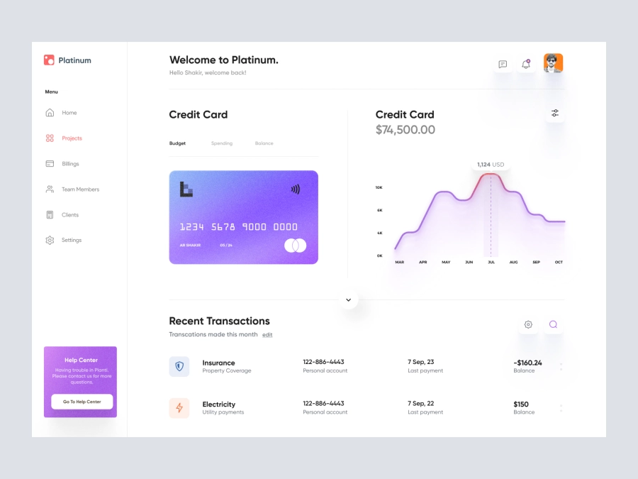 Download Finance Dashboard UI Concept for Figma and Adobe XD