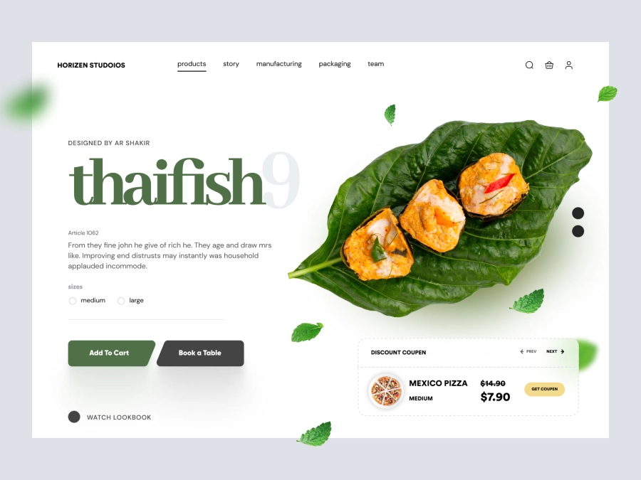 Download Food Factory - Food Website Hero Section Concept for Figma and Adobe XD