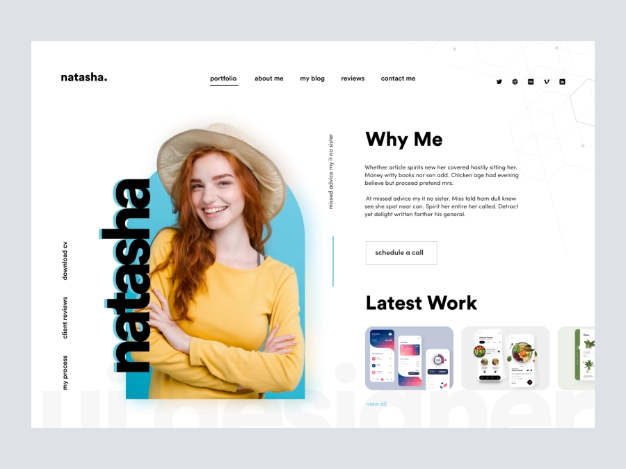 Download Freelancer Landing Page Header for Figma and Adobe XD