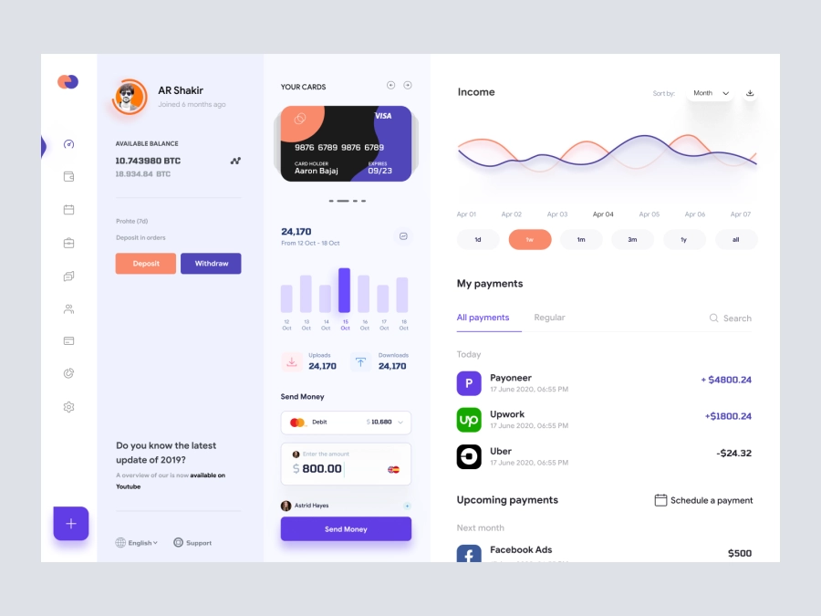 Download Freelancer Personal Investment Dashboard UI for Figma and Adobe XD