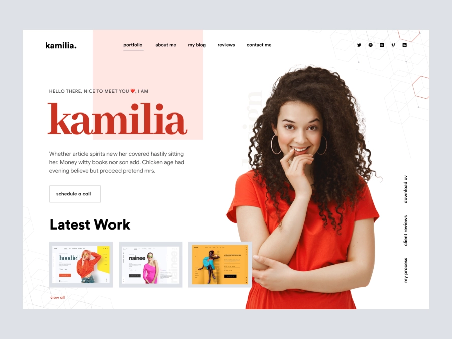 Download Freelancer Website Design Concept for Figma and Adobe XD