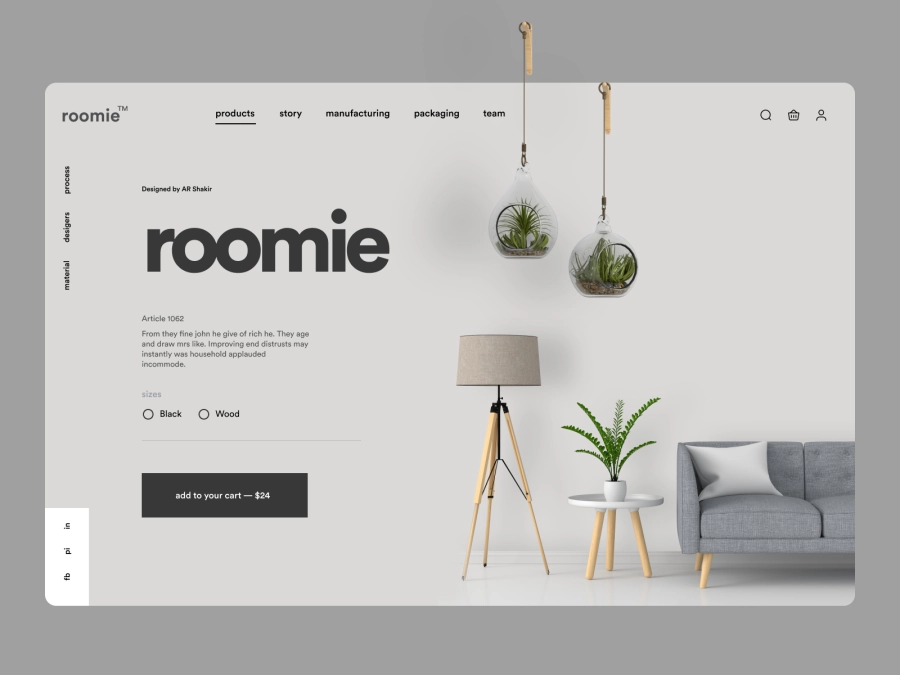 Download Furniture Company Website Hero for Figma and Adobe XD
