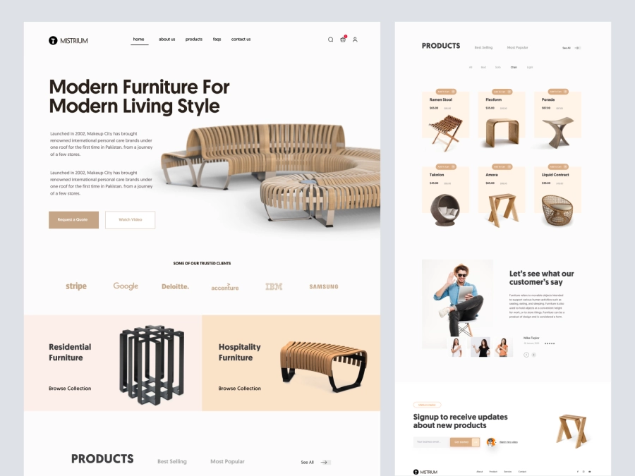 Download Furniture Landing Page - Ecommerce Website Template for Figma and Adobe XD