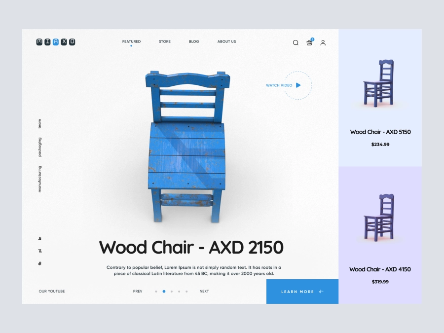 Download Furniture Products Website Homepage for Figma and Adobe XD