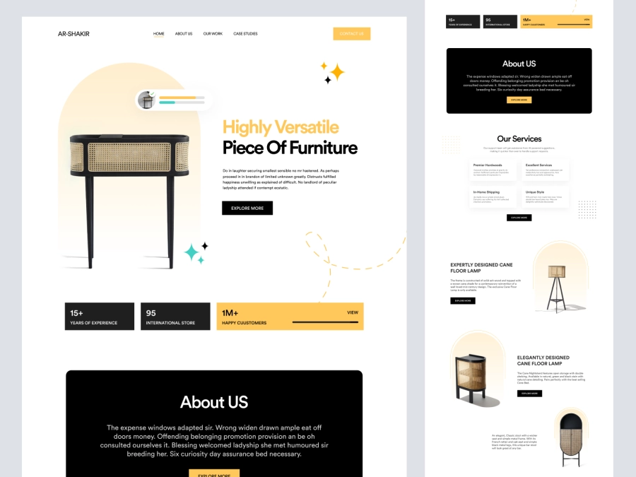 Download Furniture Shopify Store Full Page for Figma and Adobe XD