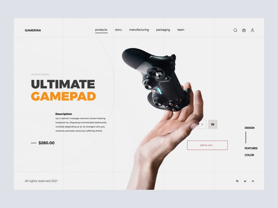 Download Gamepad - Shopify Landing Page Hero for Figma and Adobe XD