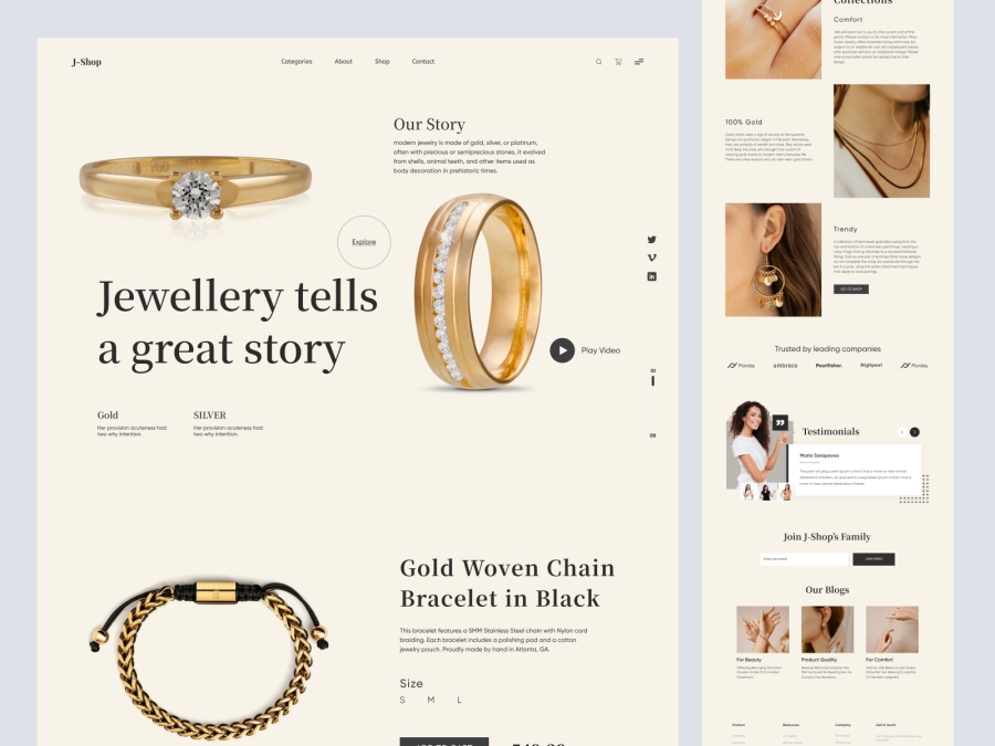 Download Jewellery Website Design Shopify Store for Figma and Adobe XD