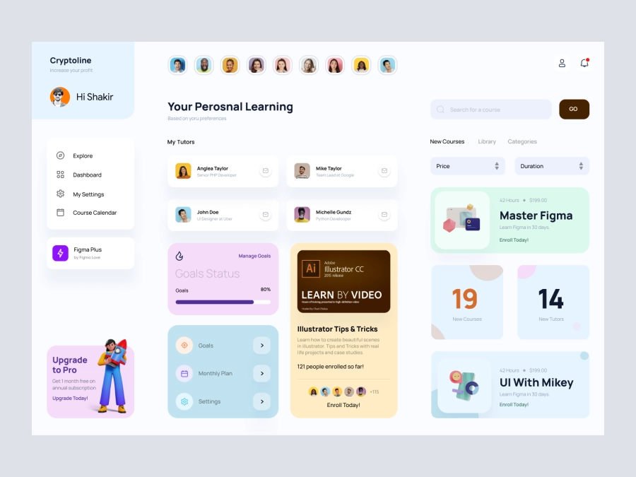 Download Learning Platform App for Figma and Adobe XD
