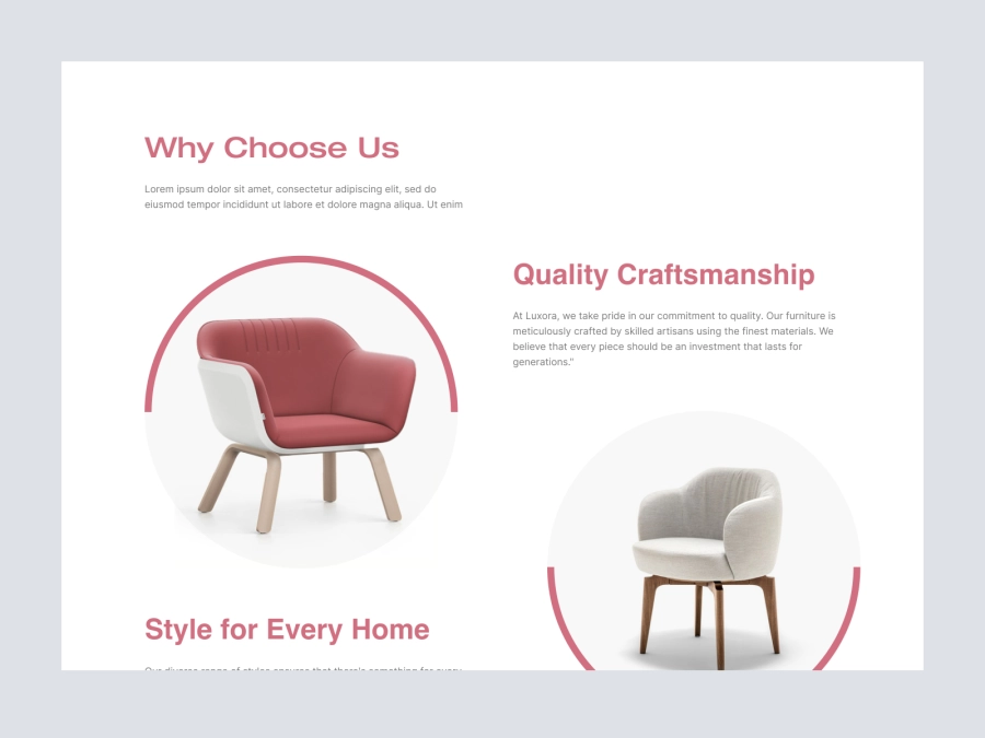 Download Luxora funiture - About Section for Figma and Adobe XD