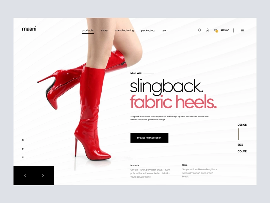 Download Maani - Women Shoes Store Header for Figma and Adobe XD