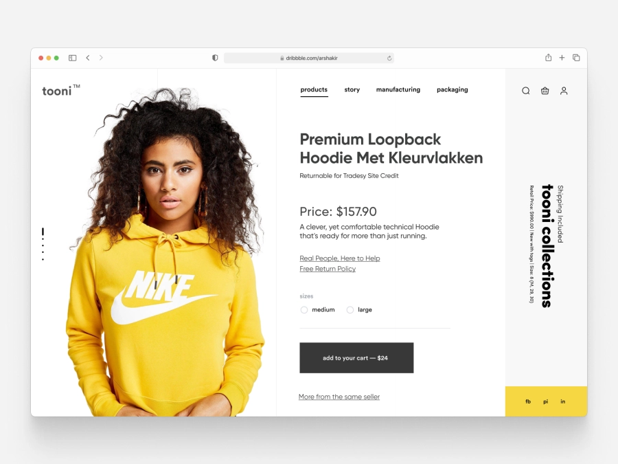 Download Minimal Fashion Clothing Store Product Page Design Part 2 for Figma and Adobe XD