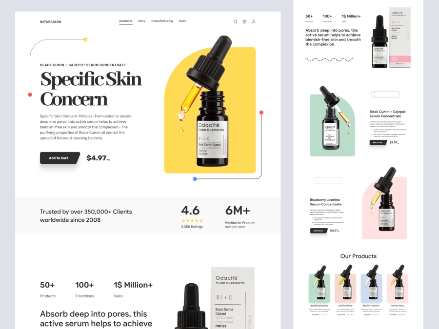 Download NaturaGlow - Skin Care Product Shopify Store Design for Figma and Adobe XD