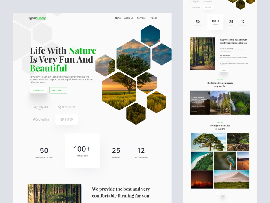 Download Digital Nursery - Nature Landing Page for Figma and Adobe XD
