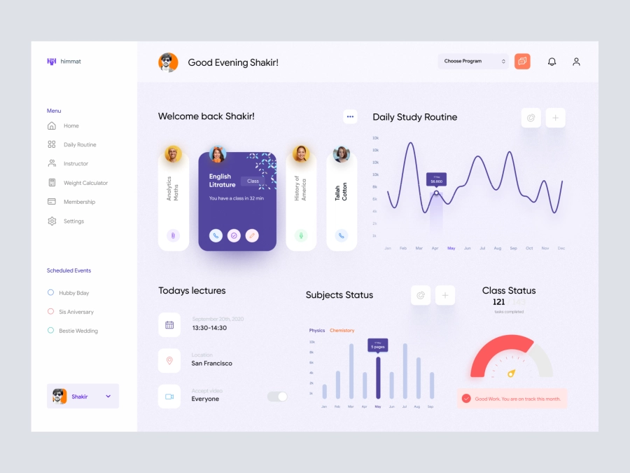 Download Online Class Dashboard UI for Figma and Adobe XD