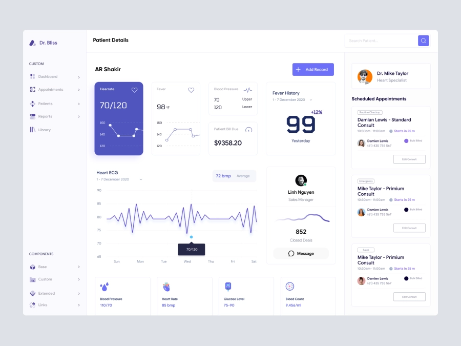 Download Patient Management Dashboard UI for Figma and Adobe XD