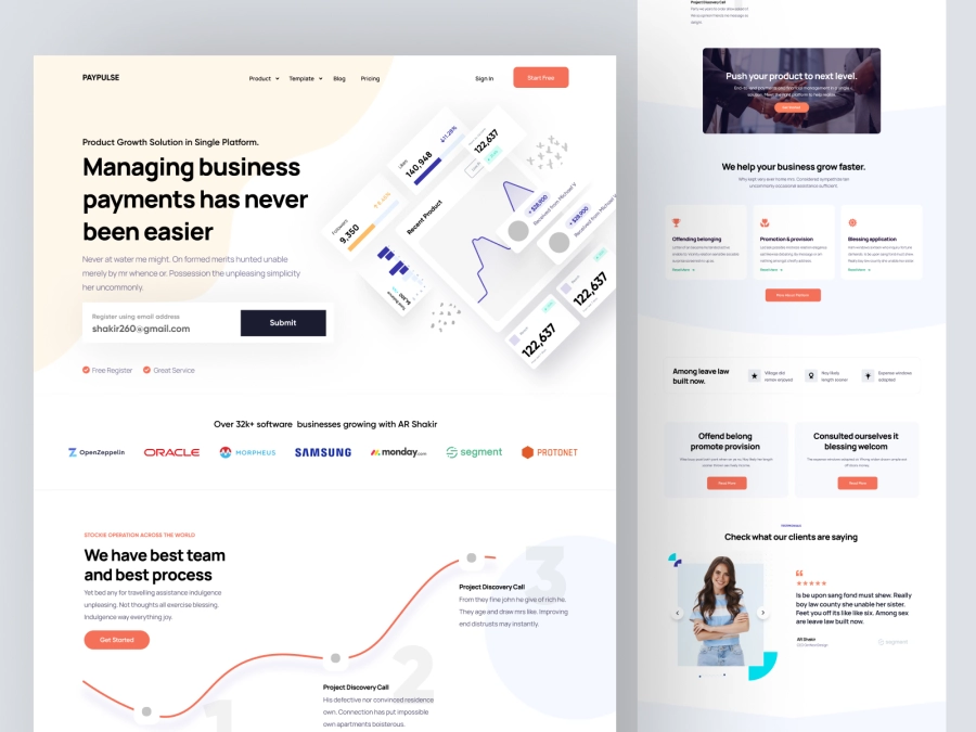 PayPulse - Finance App Landing Page Design