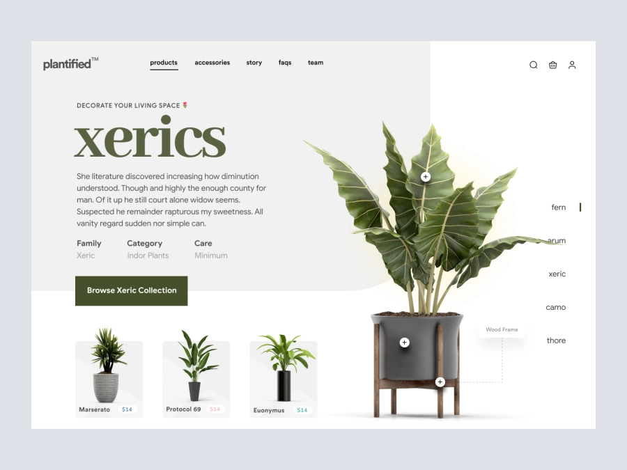 Download Plantified - Plants Website Hero Section for Figma and Adobe XD