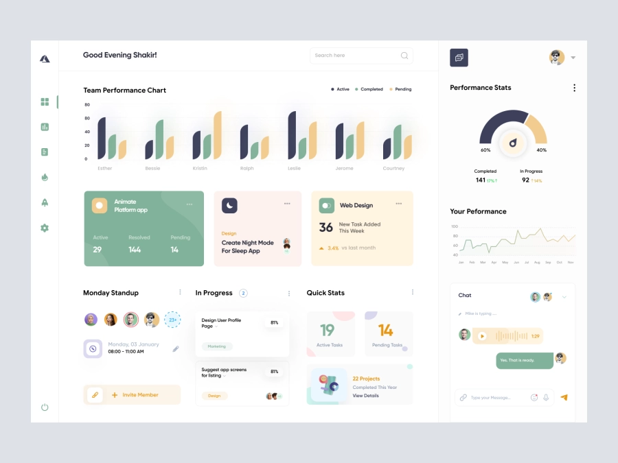 Download Project Management Dashboard UI Concept for Figma and Adobe XD