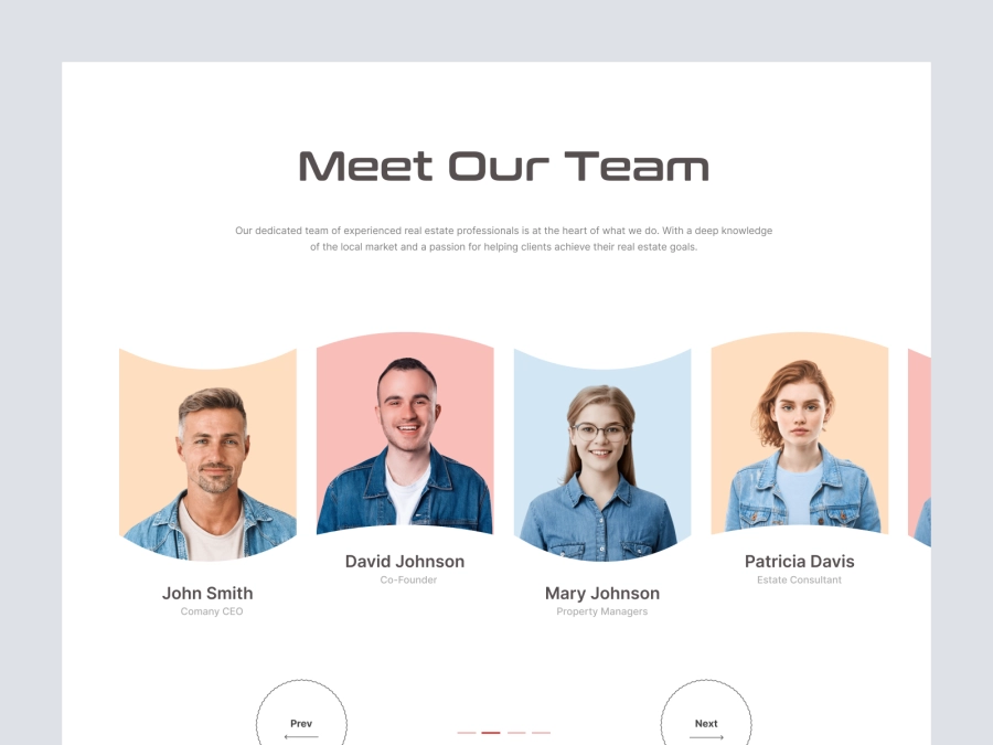 Download Real Estate Agency - Team Section for Figma and Adobe XD