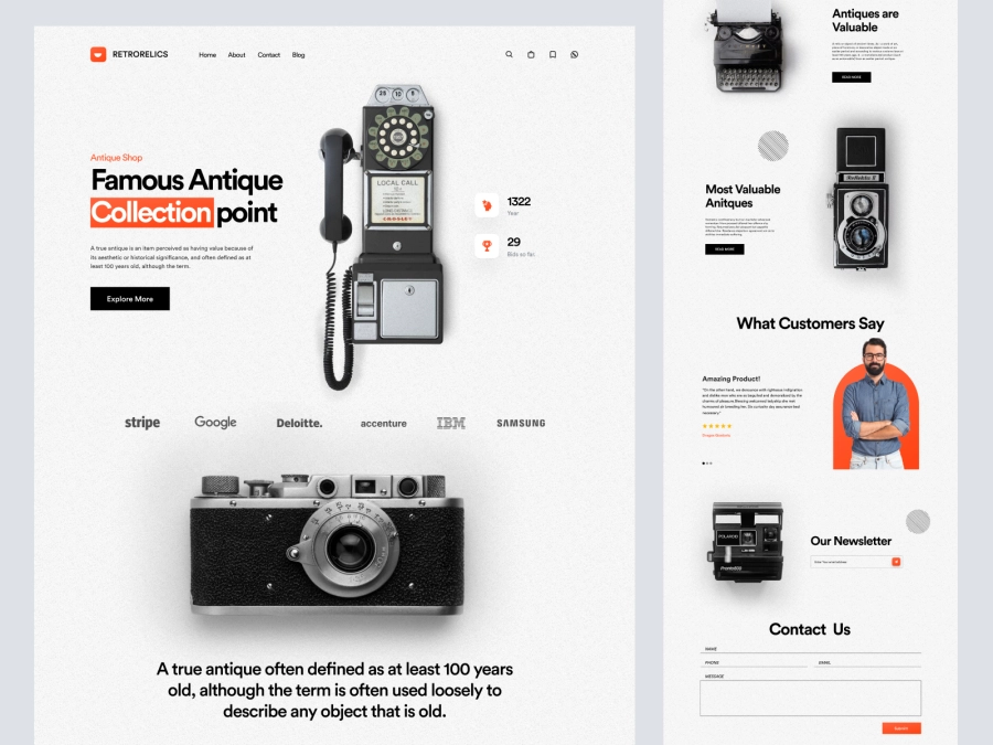 Download RetroRelics - Antique Products Store Design for Figma and Adobe XD