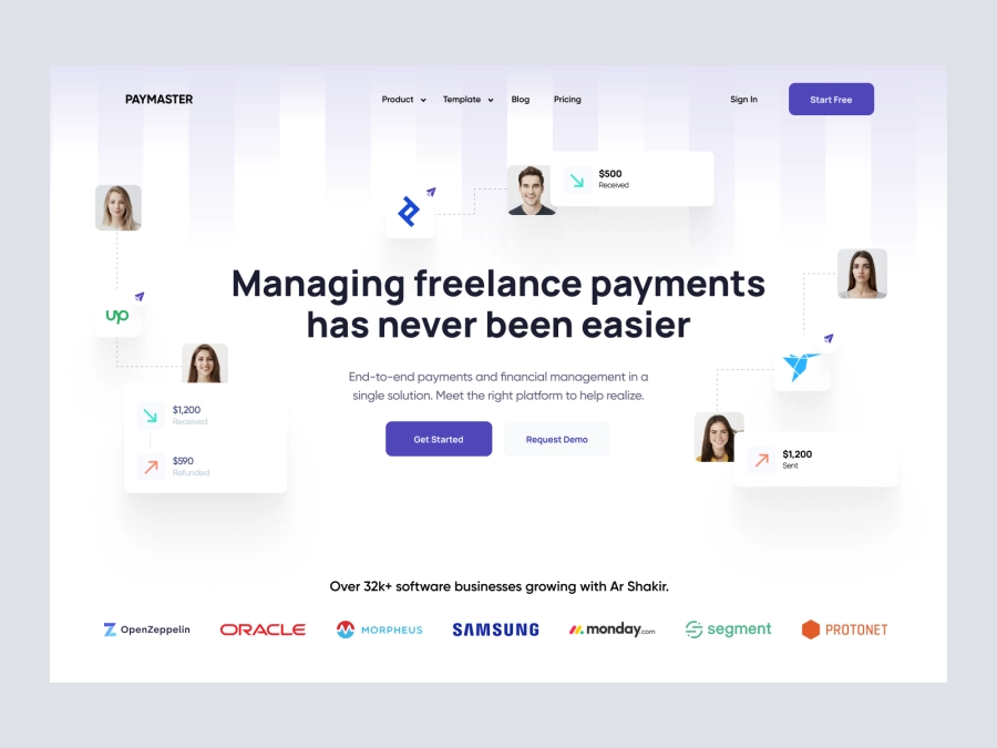 Download SaaS App Landing Page Header for Figma and Adobe XD