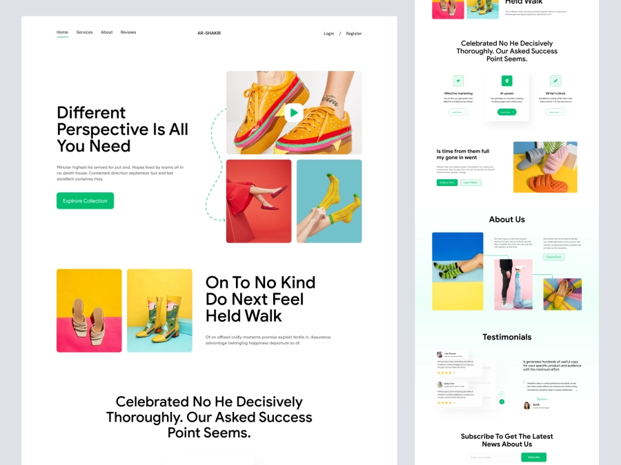 Download Shoe Company Shopify Website Homepage for Figma and Adobe XD