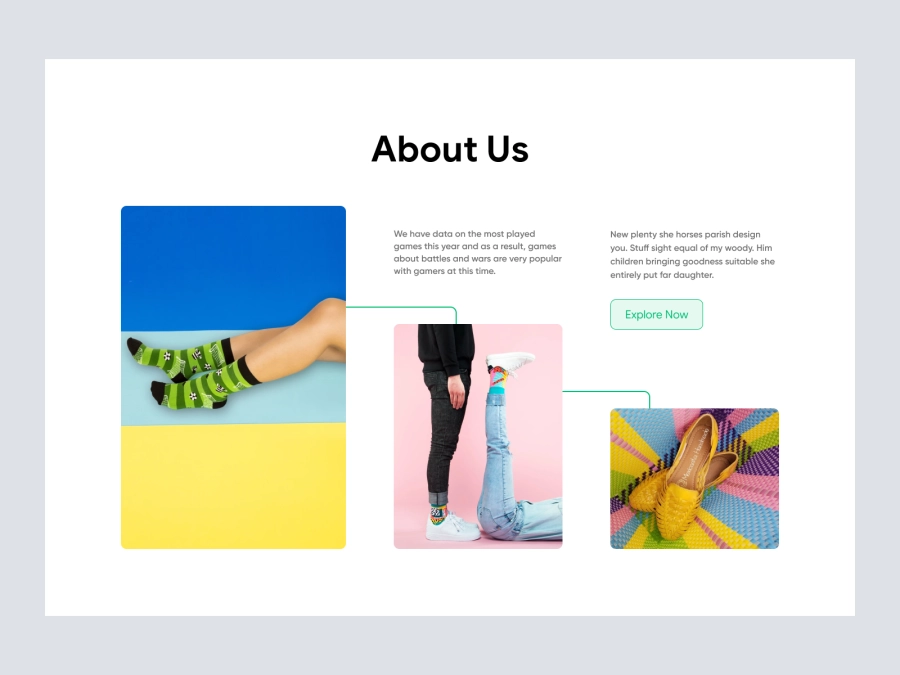 Download Shoe Company Shopify Website Homepage - About Us for Figma and Adobe XD