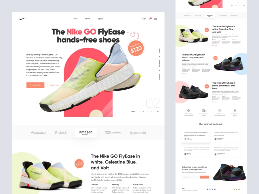 Download Shoes Website SHopify Store Design for Figma and Adobe XD