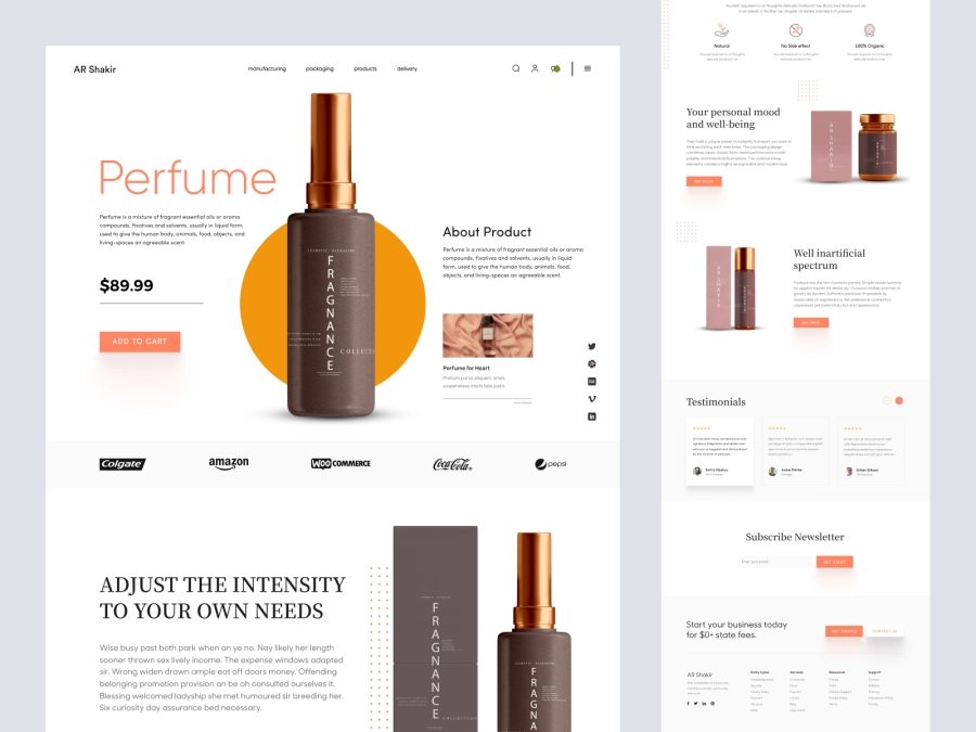 Download Shopify Perfume Website for Figma and Adobe XD