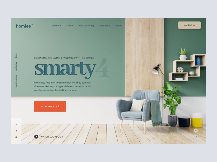 Download Smarty4 - Furniture Landing Page - Ecommerce Website Header for Figma and Adobe XD