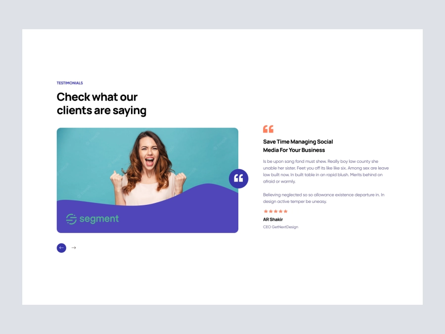 Download Testimonials Section for Figma and Adobe XD