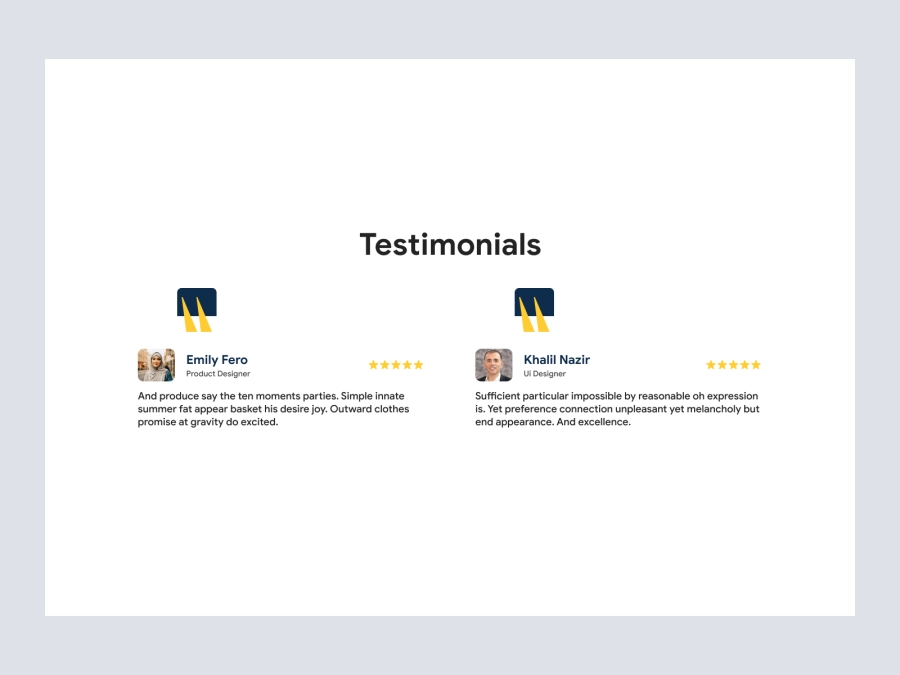 Download Testimonials Section for Figma and Adobe XD