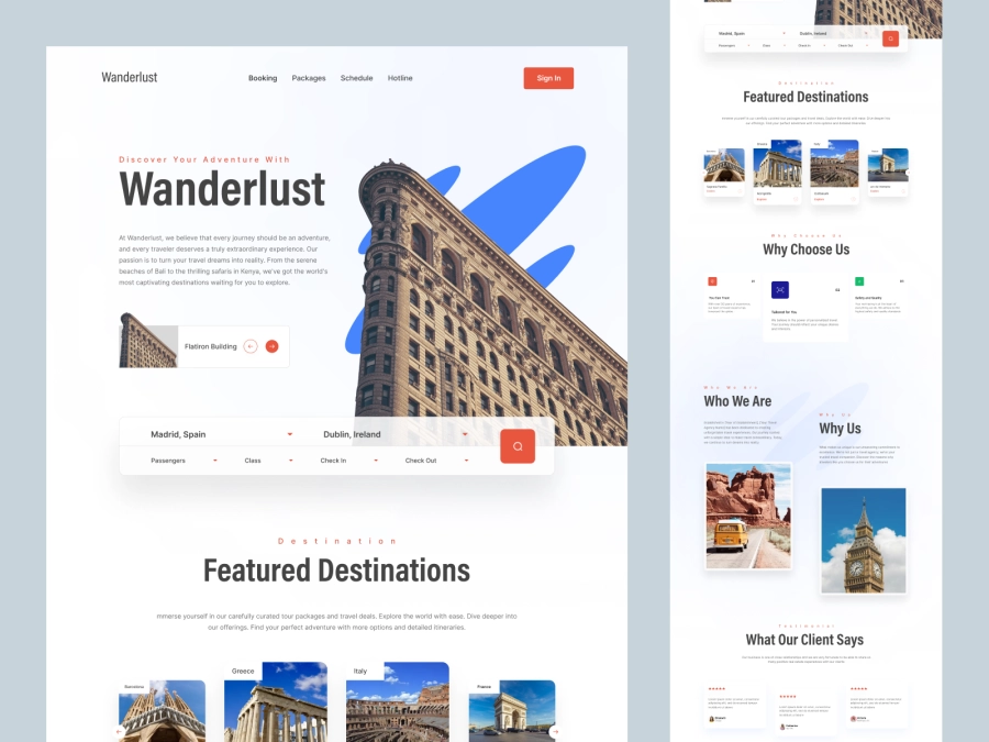 Download Wanderlust - Travel Website Template for Figma and Adobe XD