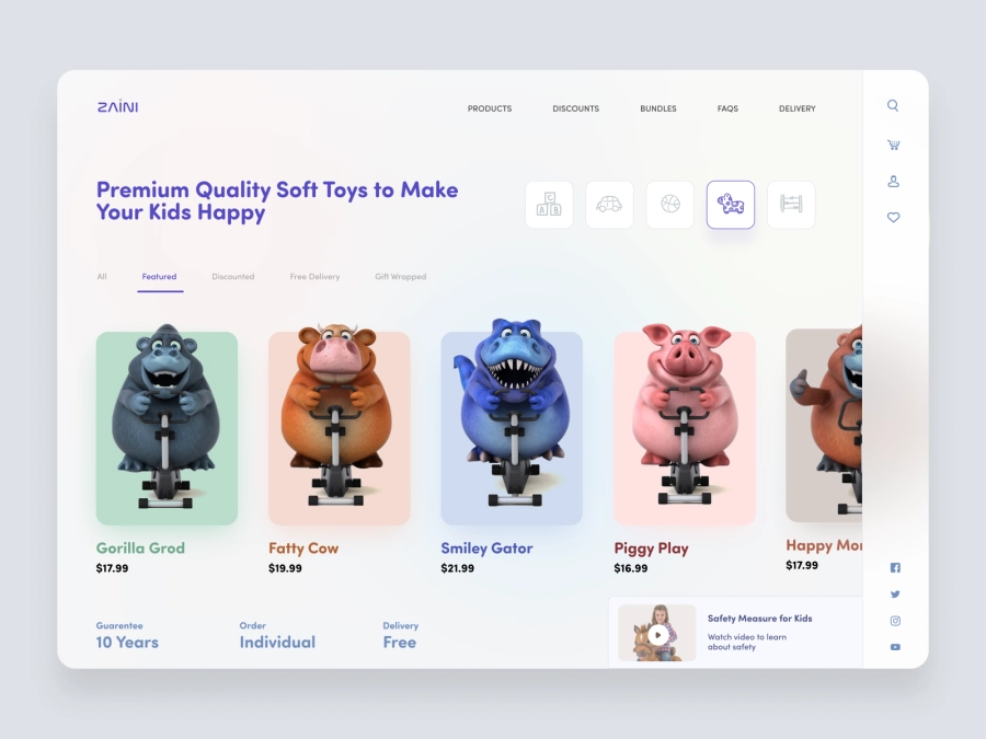 Download Zaini - Kids Toy Store UI for Figma and Adobe XD